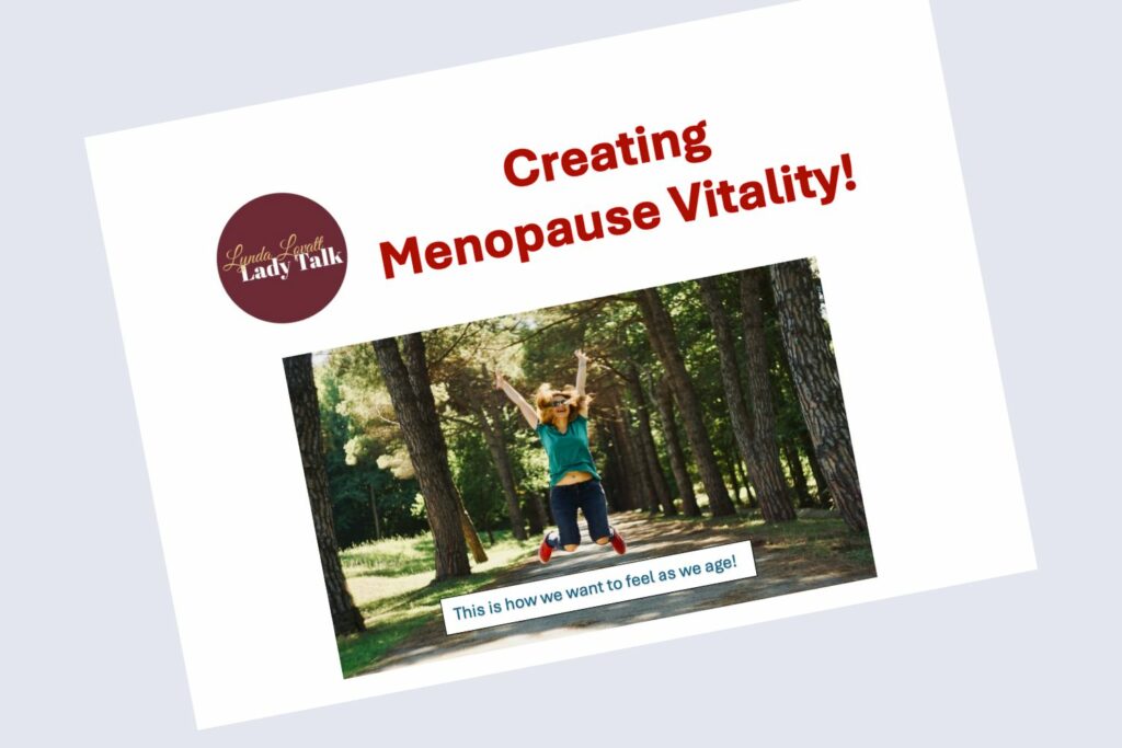 Lynda Lovatt Creating Menopause Vitality Meno Central Nz