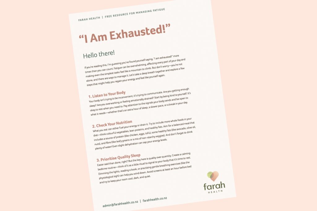 Resource For Managing Fatigue Meno Central Nz