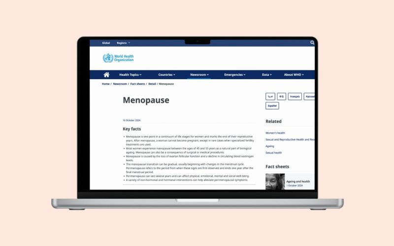 World Health Organization Menopause Website